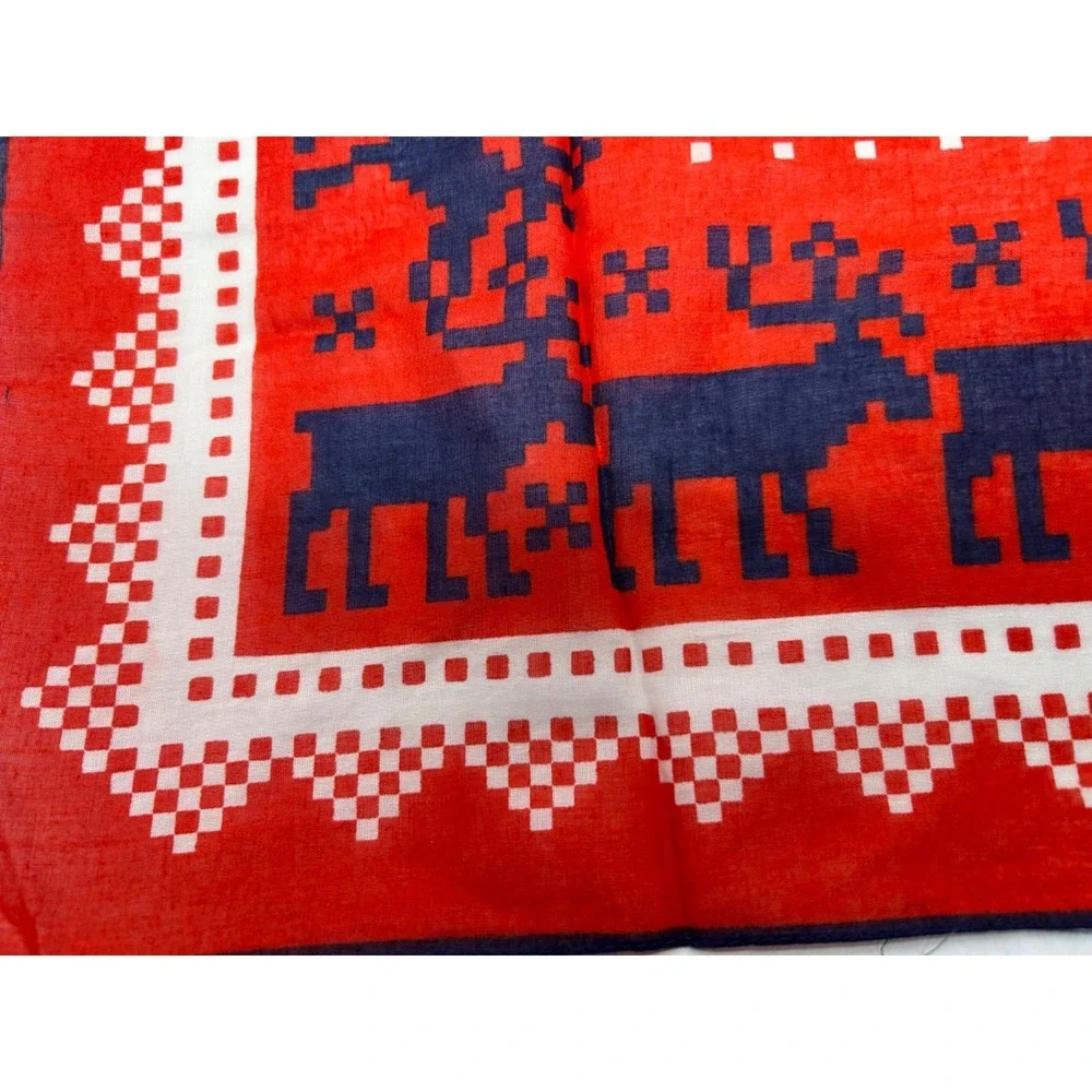 Vintage Norge‎ Reindeer Square Cotton Scarf Bandana 23